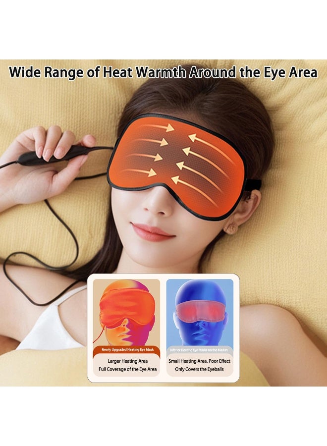 YelaJoy Heated Sleep Mask, Heated Eye Mask with 5 Adjustable Temperature and Timer, Blocks Light Warm Compress Eye Mask for Women Men - Image 2